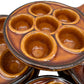 French rustic stoneware escargots or snail plates 
