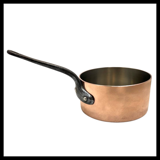 Vintage French 3mm Copper Saucepan 18cm with Stainless Steel Lining for sale from All Things French Store