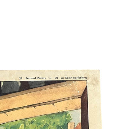 Close up of a French vintage school history poster on a white background