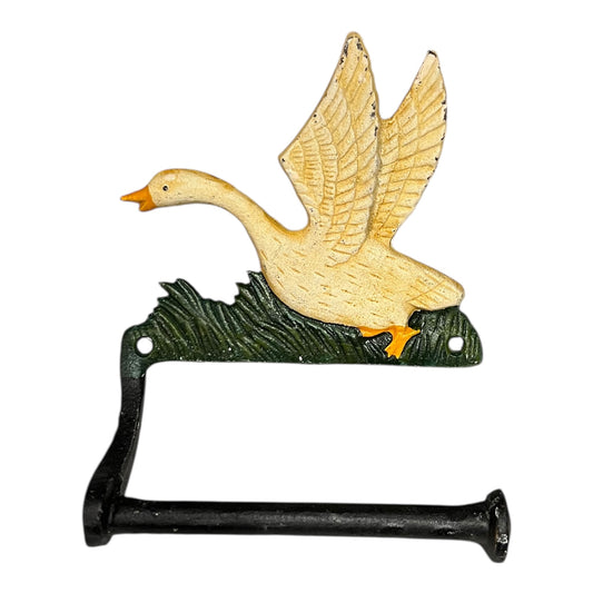 Farmhouse Cast Iron Goose Toilet Roll Holder | Vintage Style Toiler Paper Holder