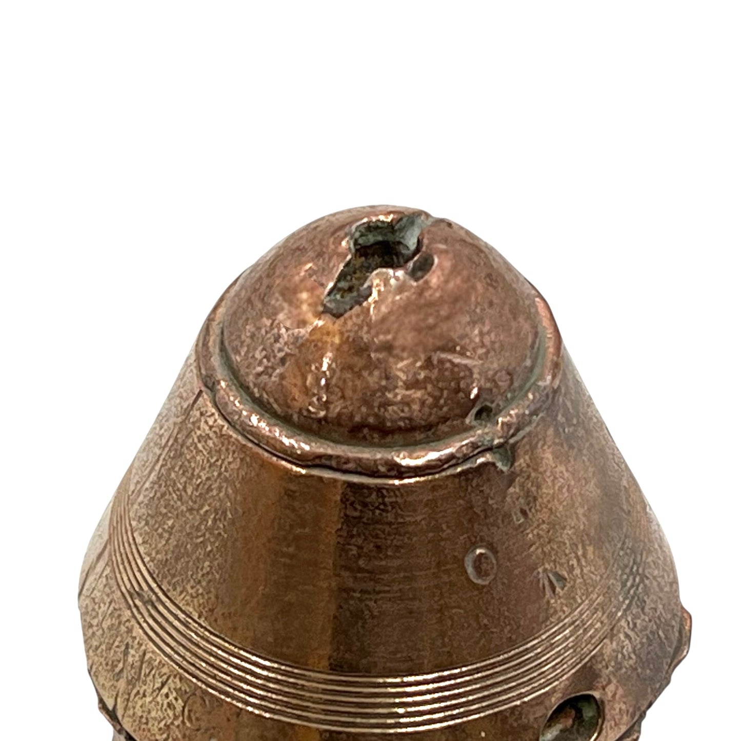 WW1 brass fuse paperweight on a white background