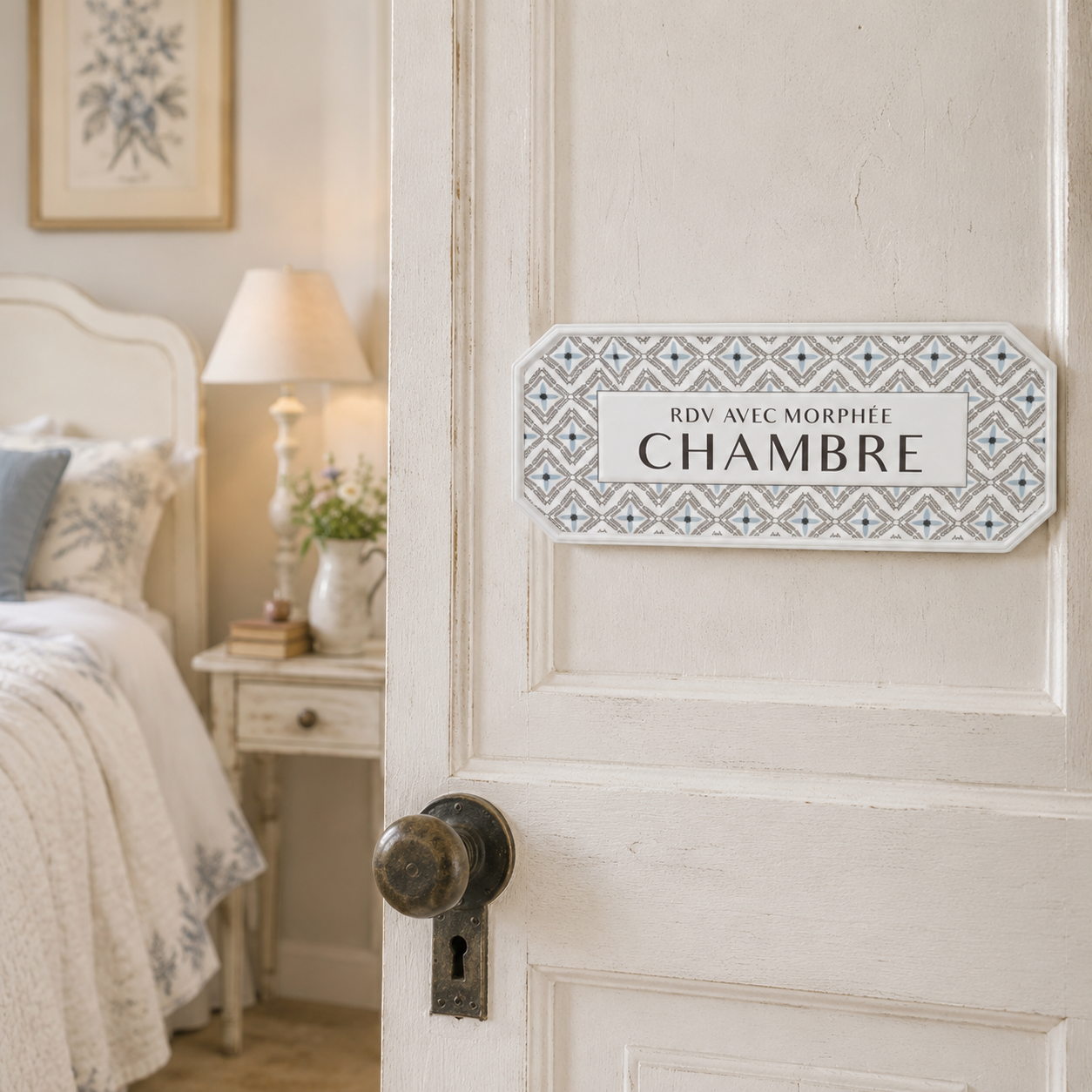 French Metal Door Signs – Bureau, Cuisine, Chambre & Toilettes Shabby Chic Plaques