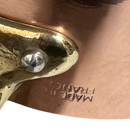 Vintage French Copper Saucepan – 12cm Small Aluminium Lined Pan with Brass Handle