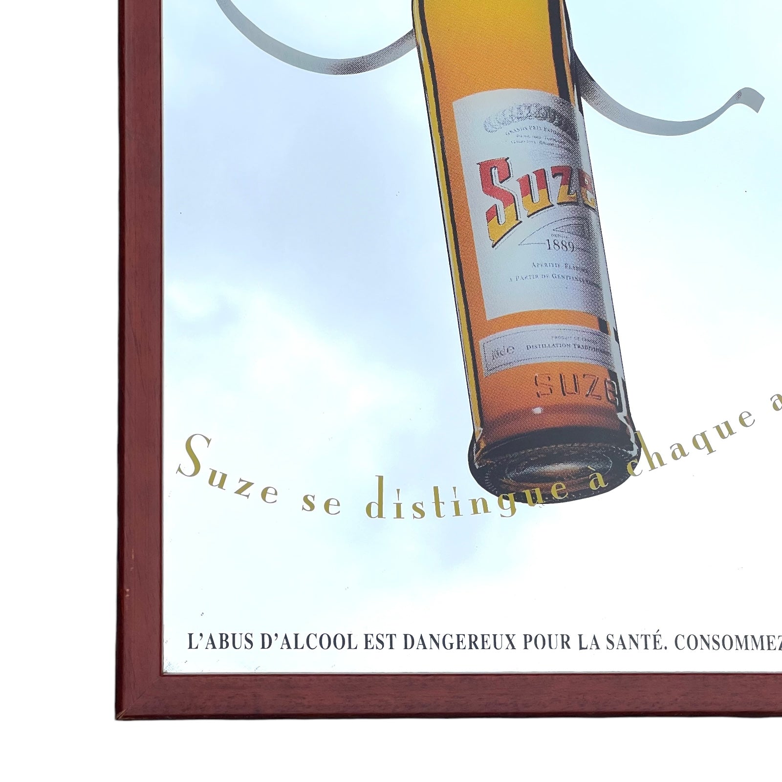 Suze Liqueur Advertising Mirror 1990s, Bar Decor, Restaurant, Pub, Mancave