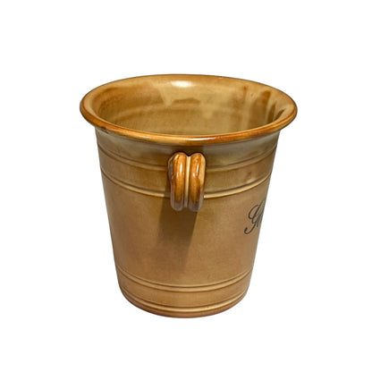 Vintage French Stoneware Ice Bucket “Glacons” – 1970s Retro Barware