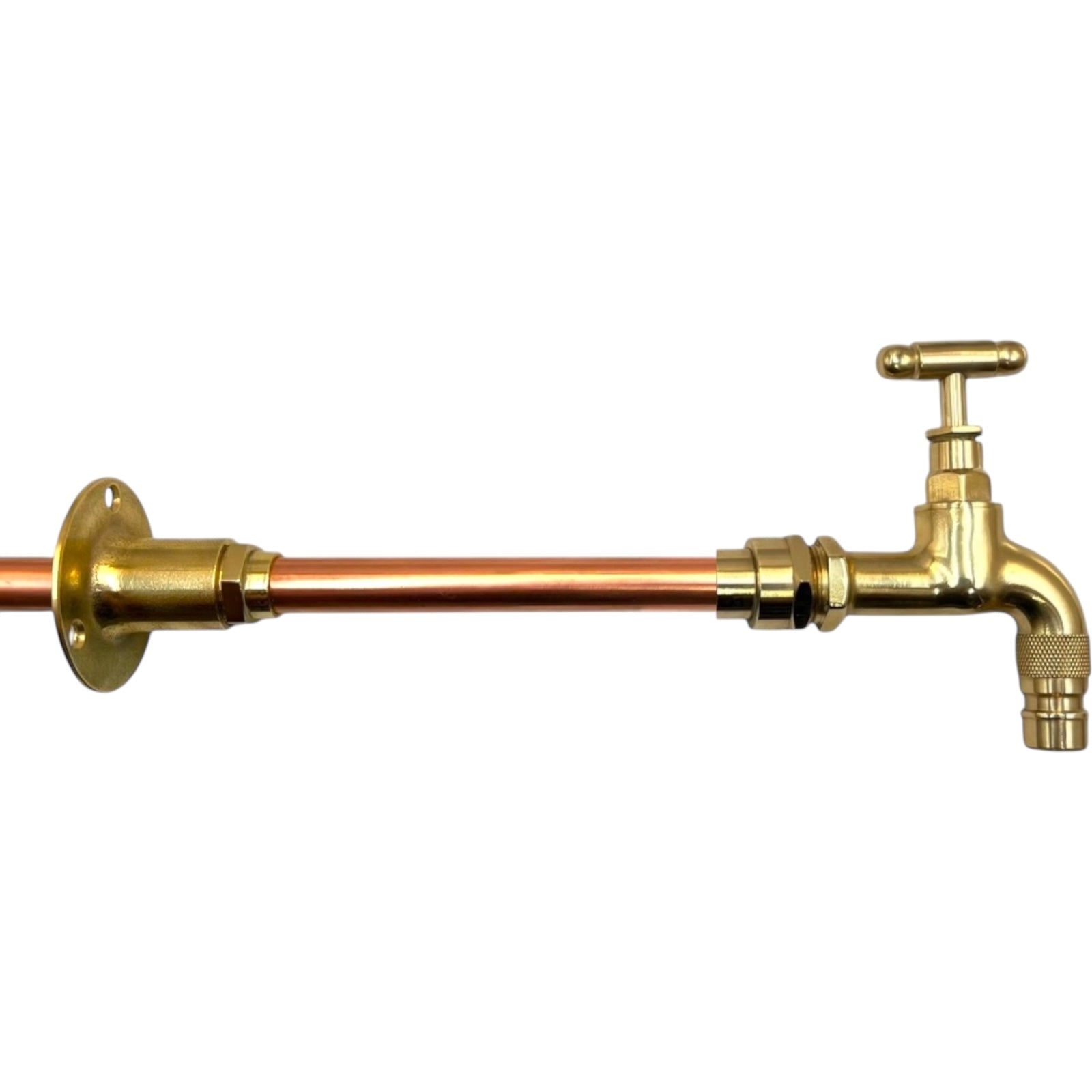 Pair of Vintage Style Wall Mounted Taps, Brass and Copper, Custom Size