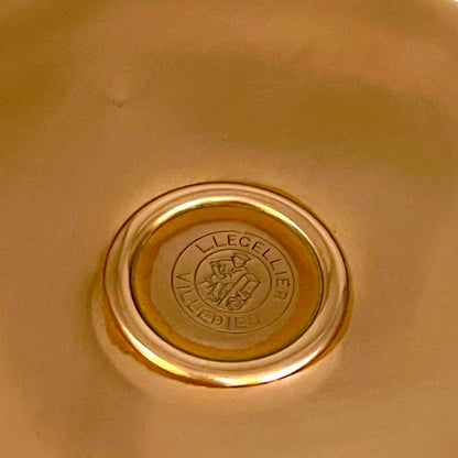 close up of a copper Villedieu stamp