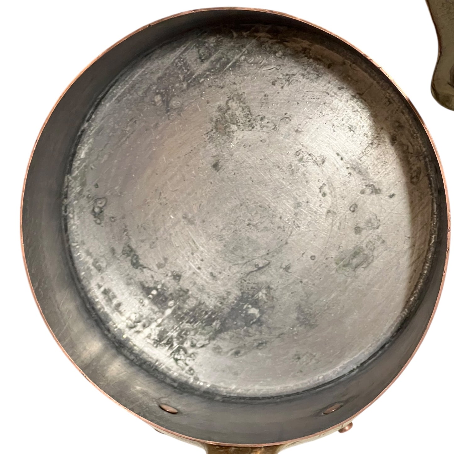 French Copper Pan Set 4 Piece | Tin Lined with Brass Handles