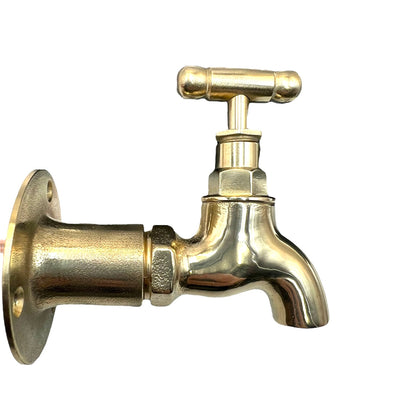 Brass Vintage Style Kitchen or Bathroom Taps, Wall Mounted ideal for Belfast Sink 