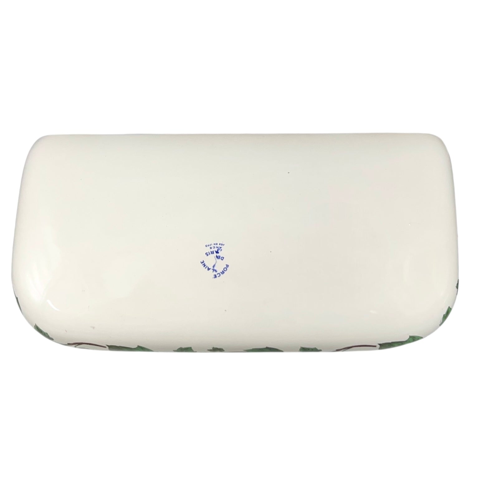 Rectangular white soap bar with a blue logo on a white background