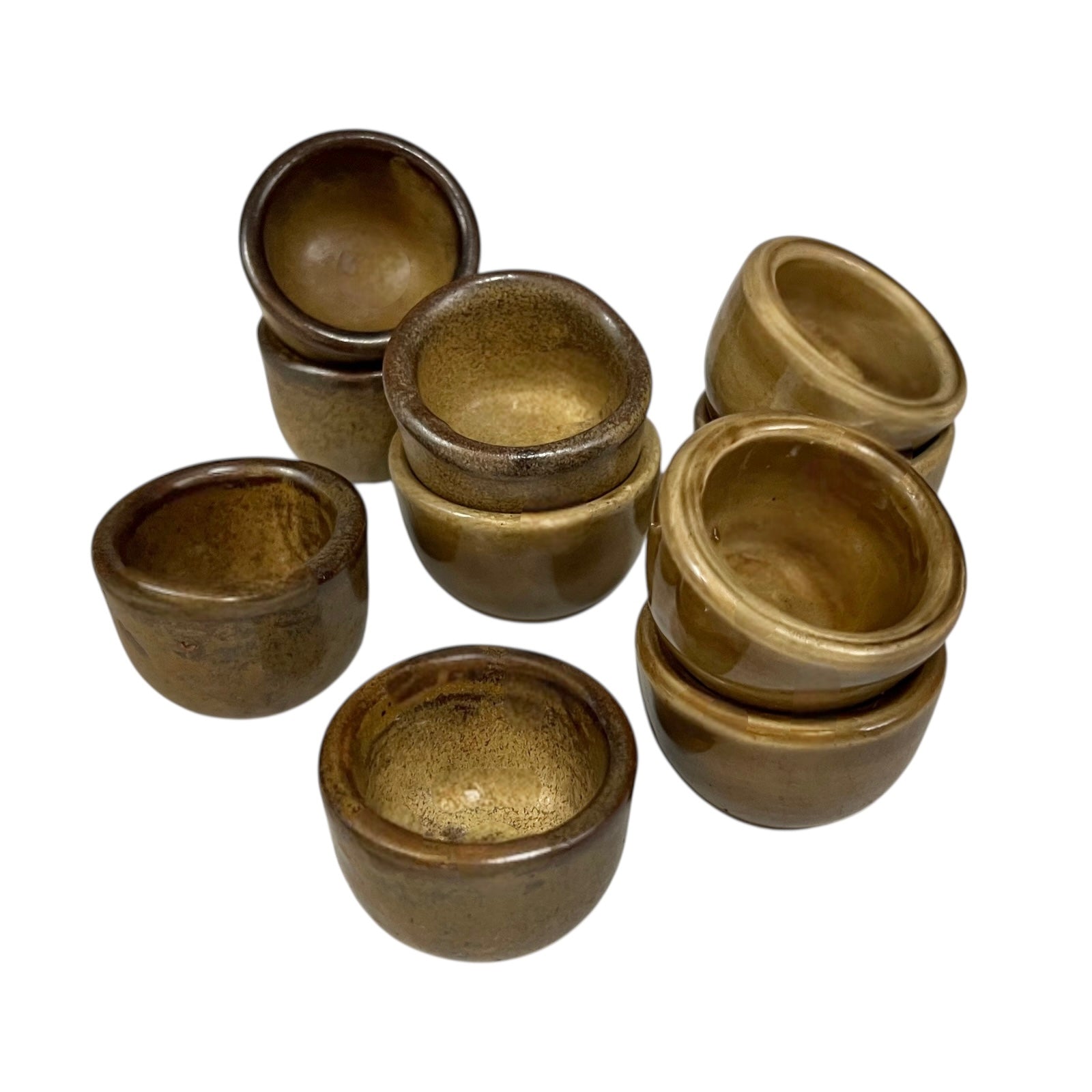 Set of 10 Vintage French Ceramic Escargot Cups, Small Snail Serving Pots for sale from All Things French Store