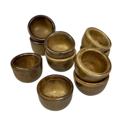 Set of 10 Vintage French Ceramic Escargot Cups, Small Snail Serving Pots for sale from All Things French Store