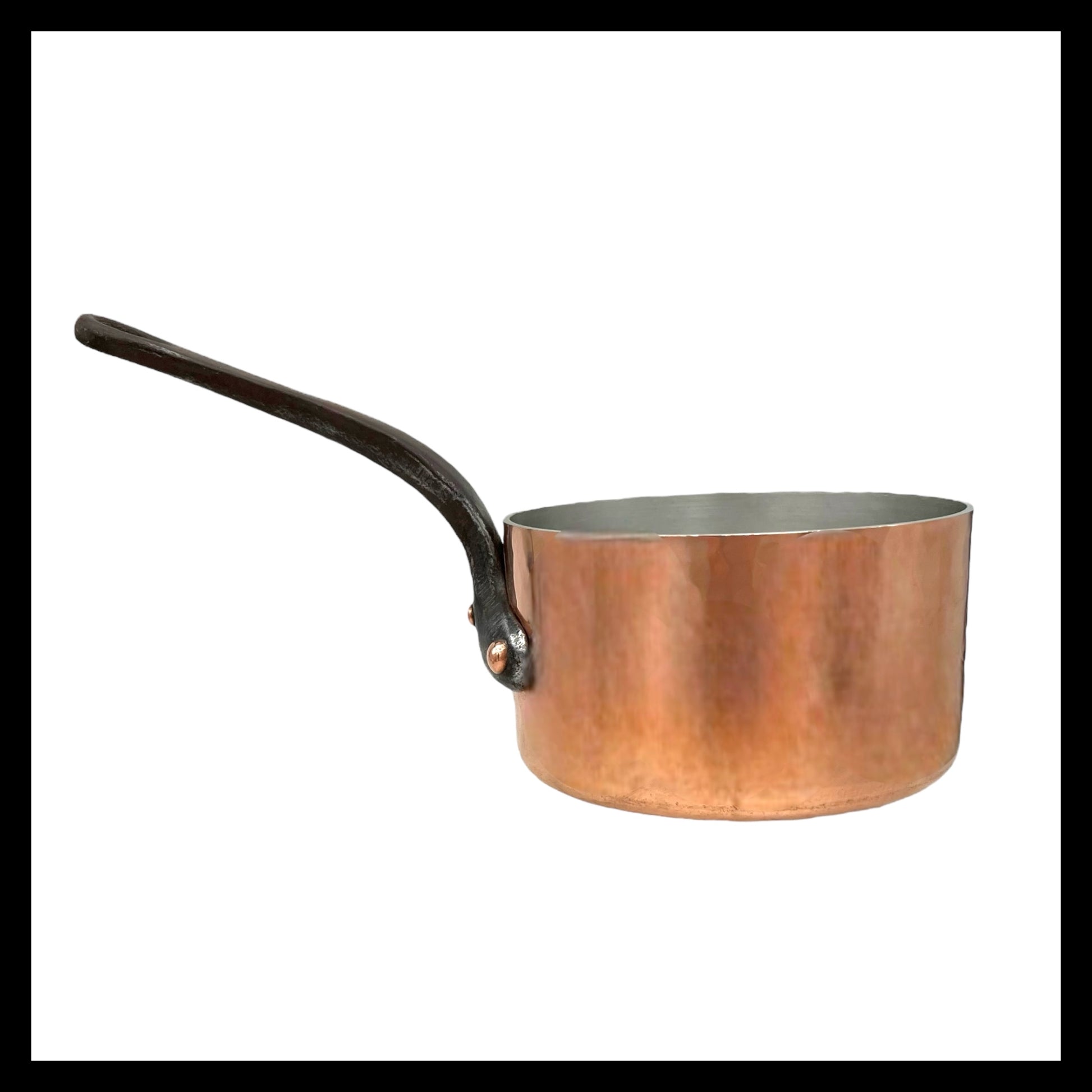 French 3mm copper saucepan refurbished with brand new tin lining for sale from All Things French Store