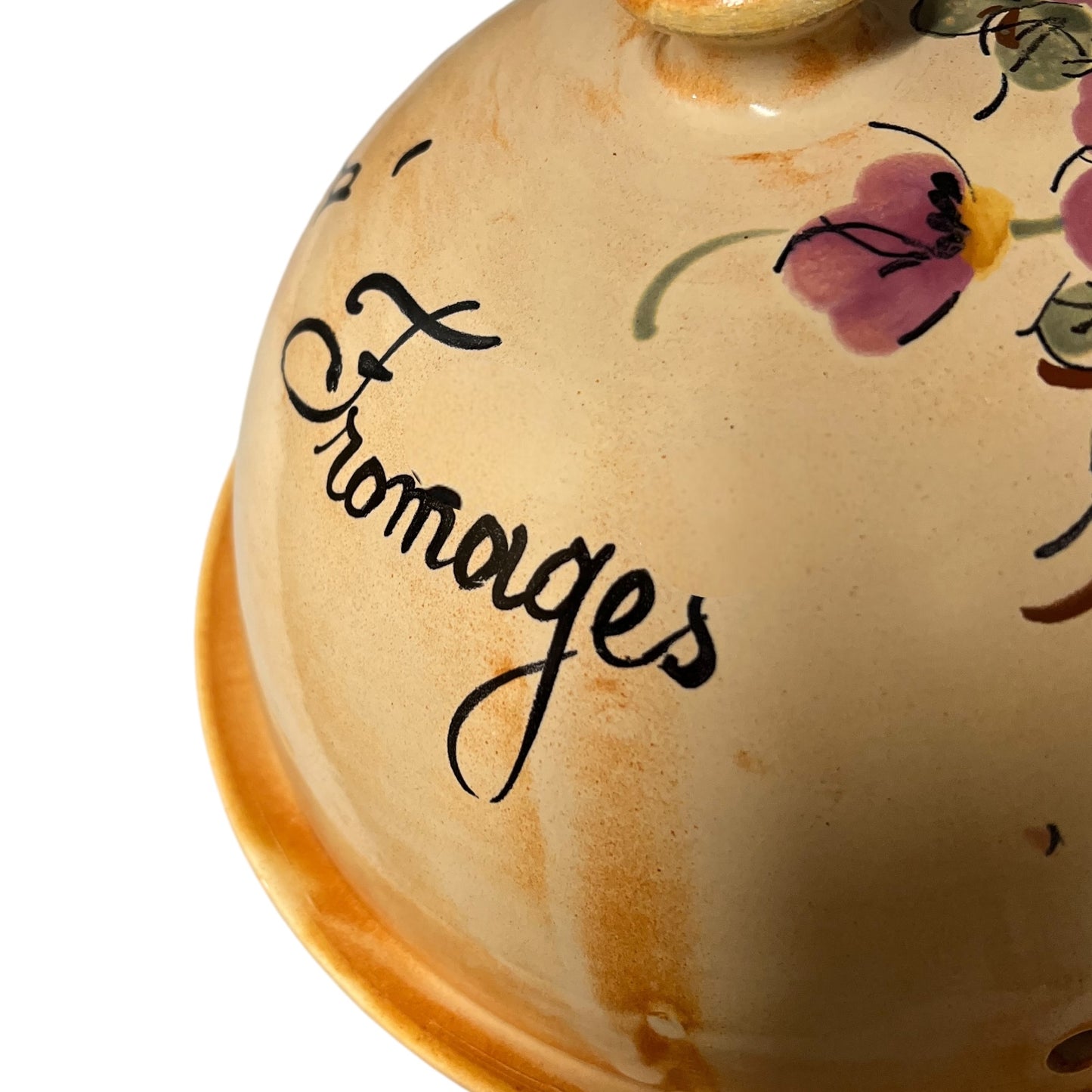 Vintage French Vallauris Cheese Dome, Ceramic Cheeseboard, Cave a Fromages 