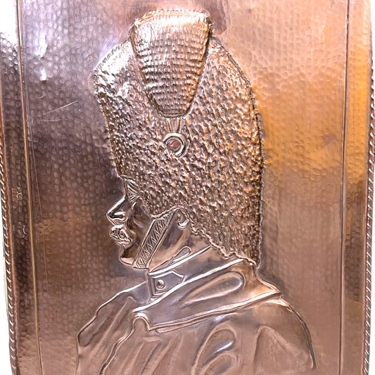 image large French copper embossed plaque 