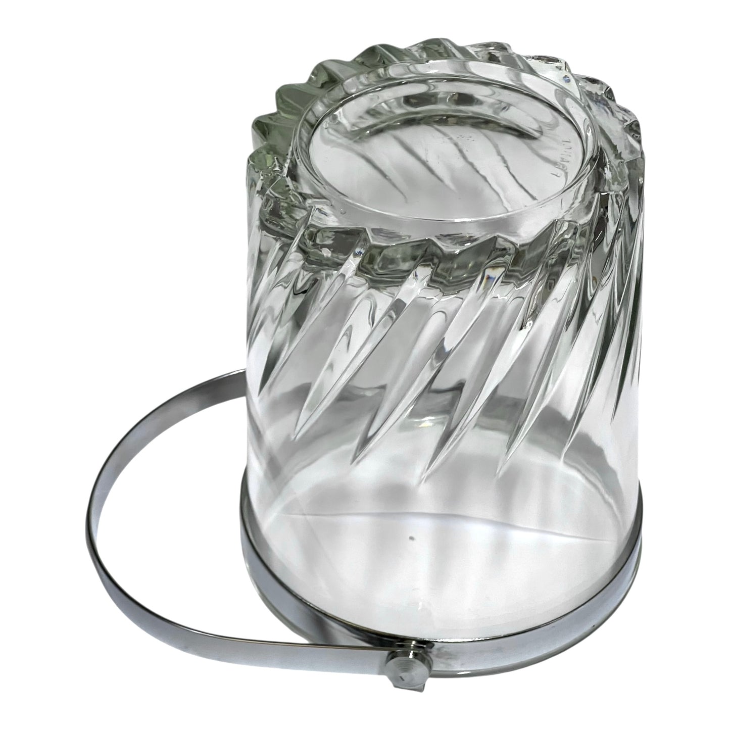 Vintage 1960s French Glass Ice Bucket – Mid Century Retro Barware Ice Pot