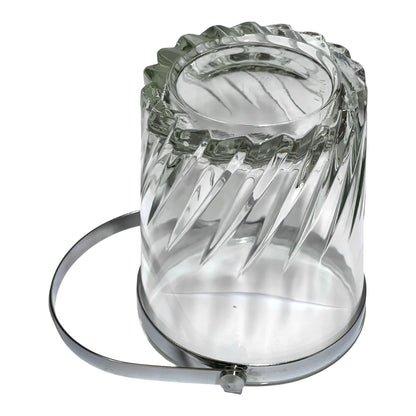 Vintage 1960s French Glass Ice Bucket – Mid Century Retro Barware Ice Pot