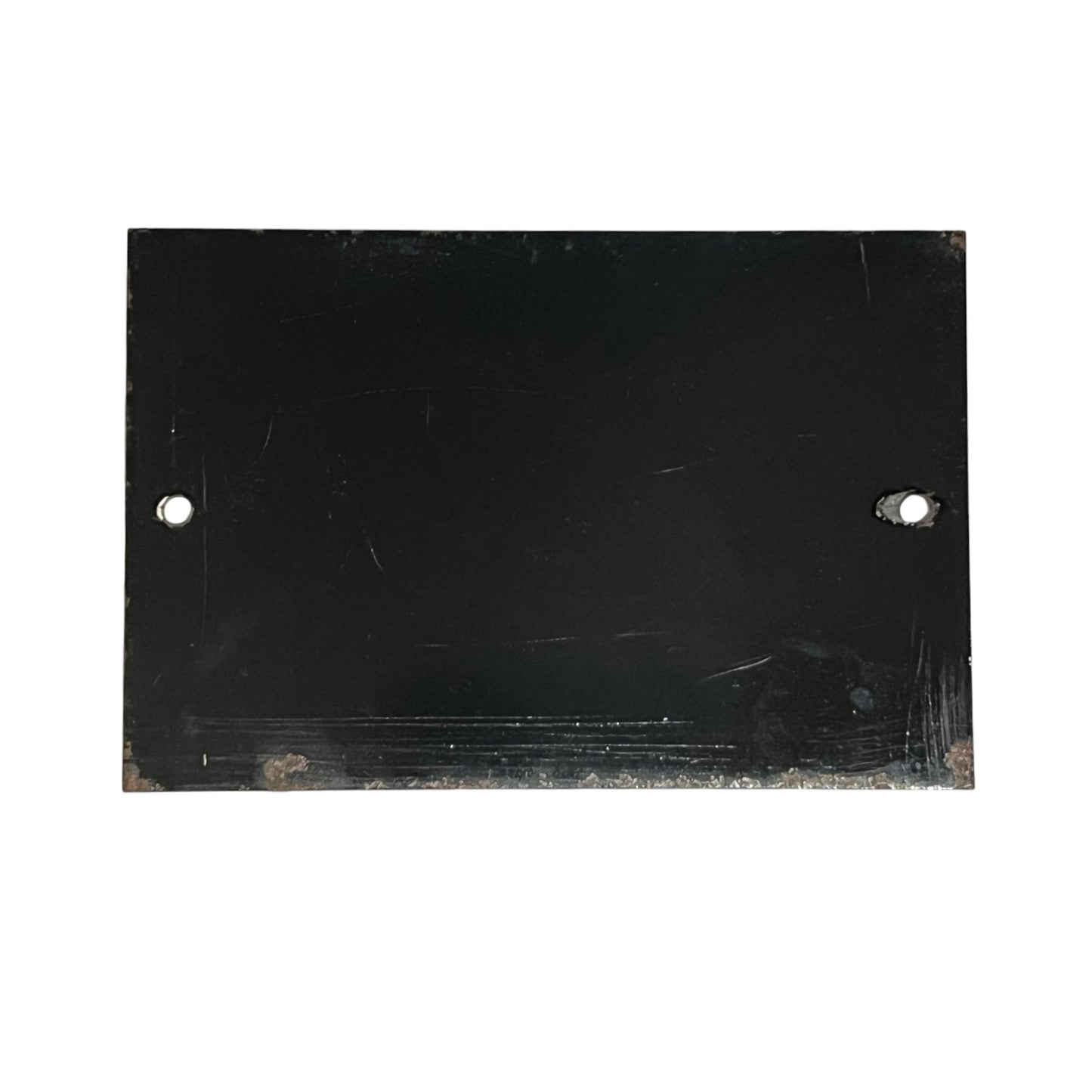 back of a French blue and white enamel door number 