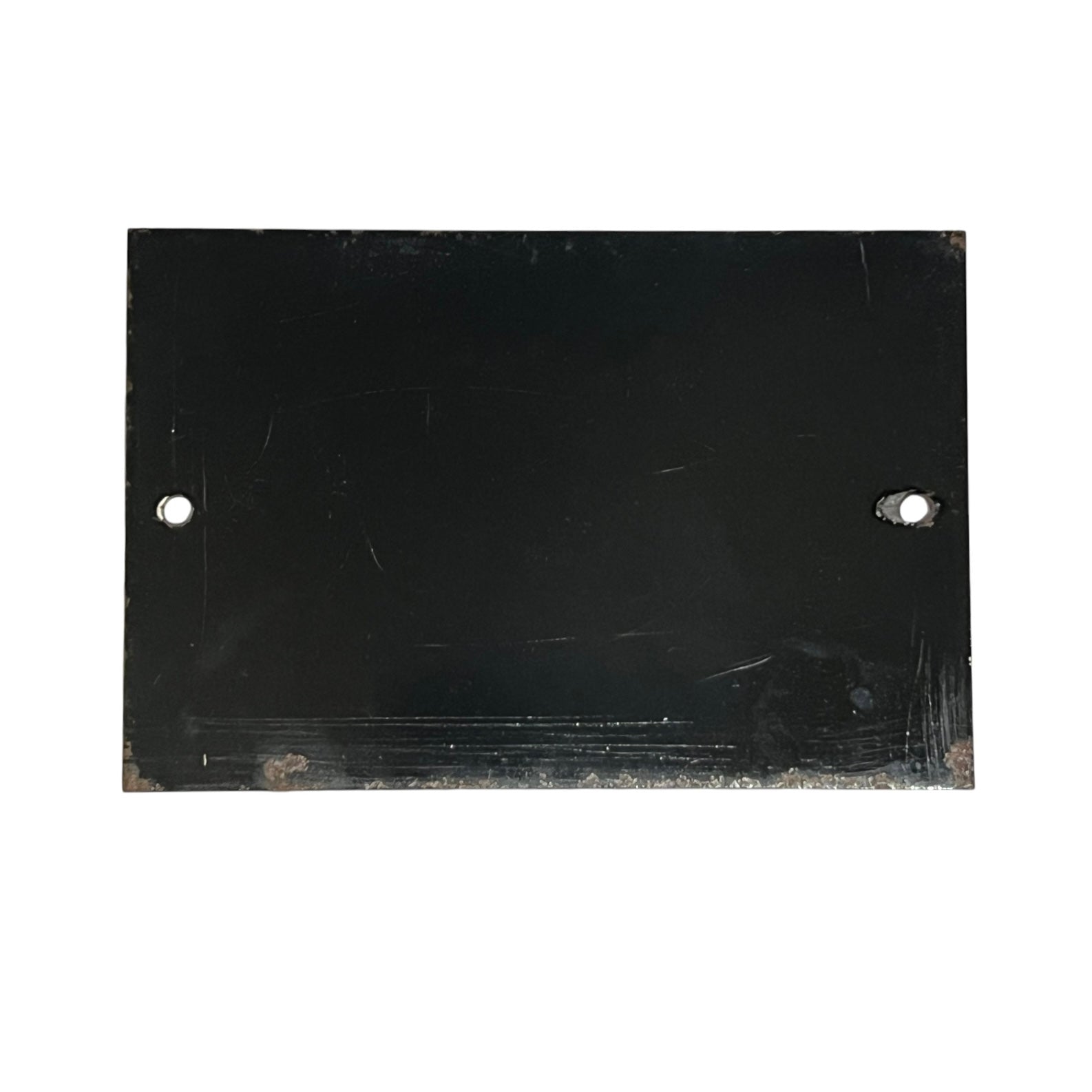 back of a French blue and white enamel door number 