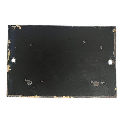 back view of a blue and white sign  on a white background