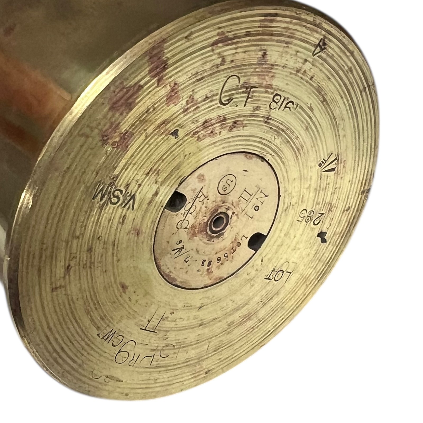 WW1 brass shell case base