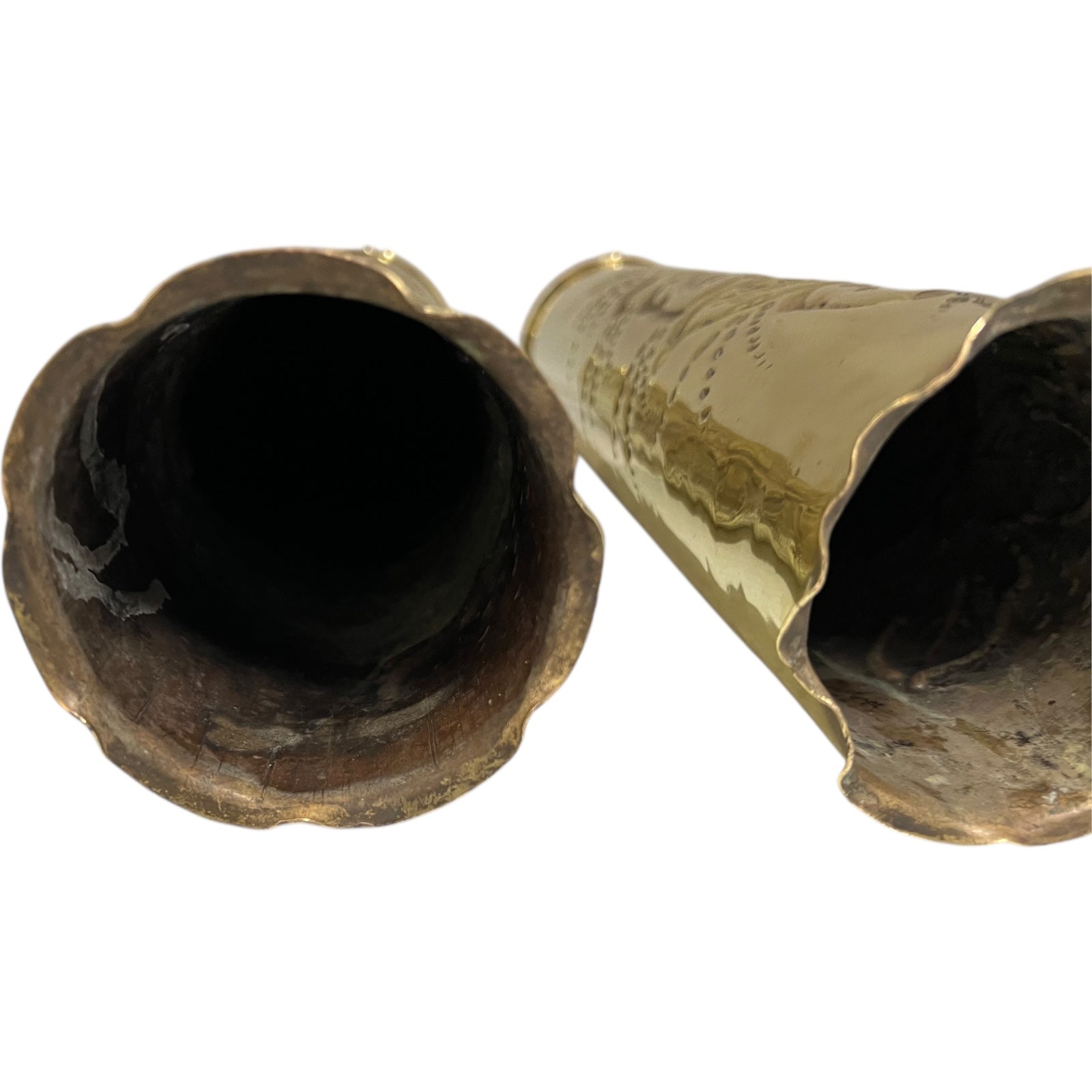 inside of trench art vase