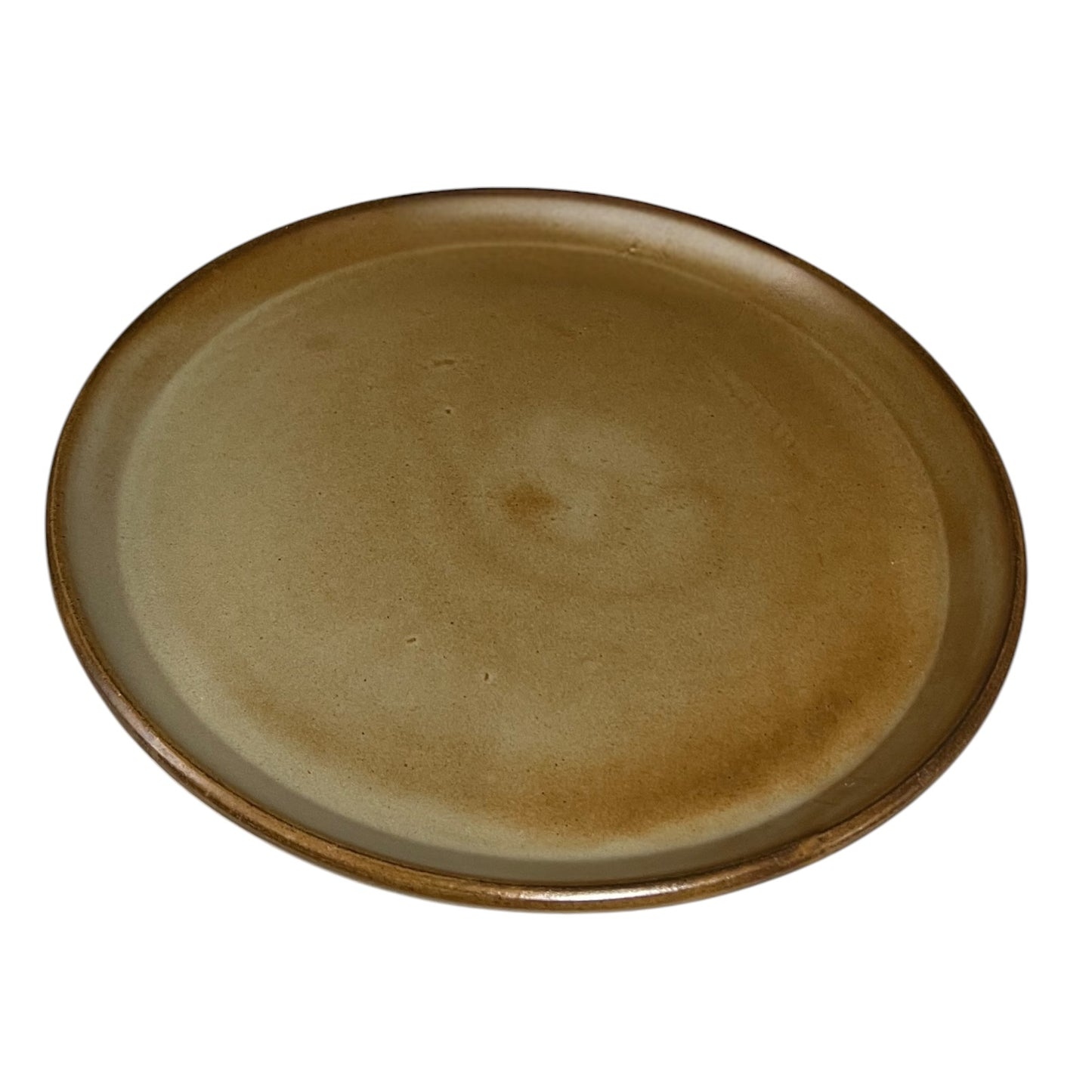 Brown ceramic plate on a white background