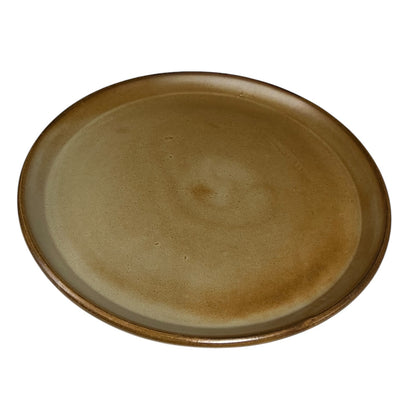 Brown ceramic plate on a white background