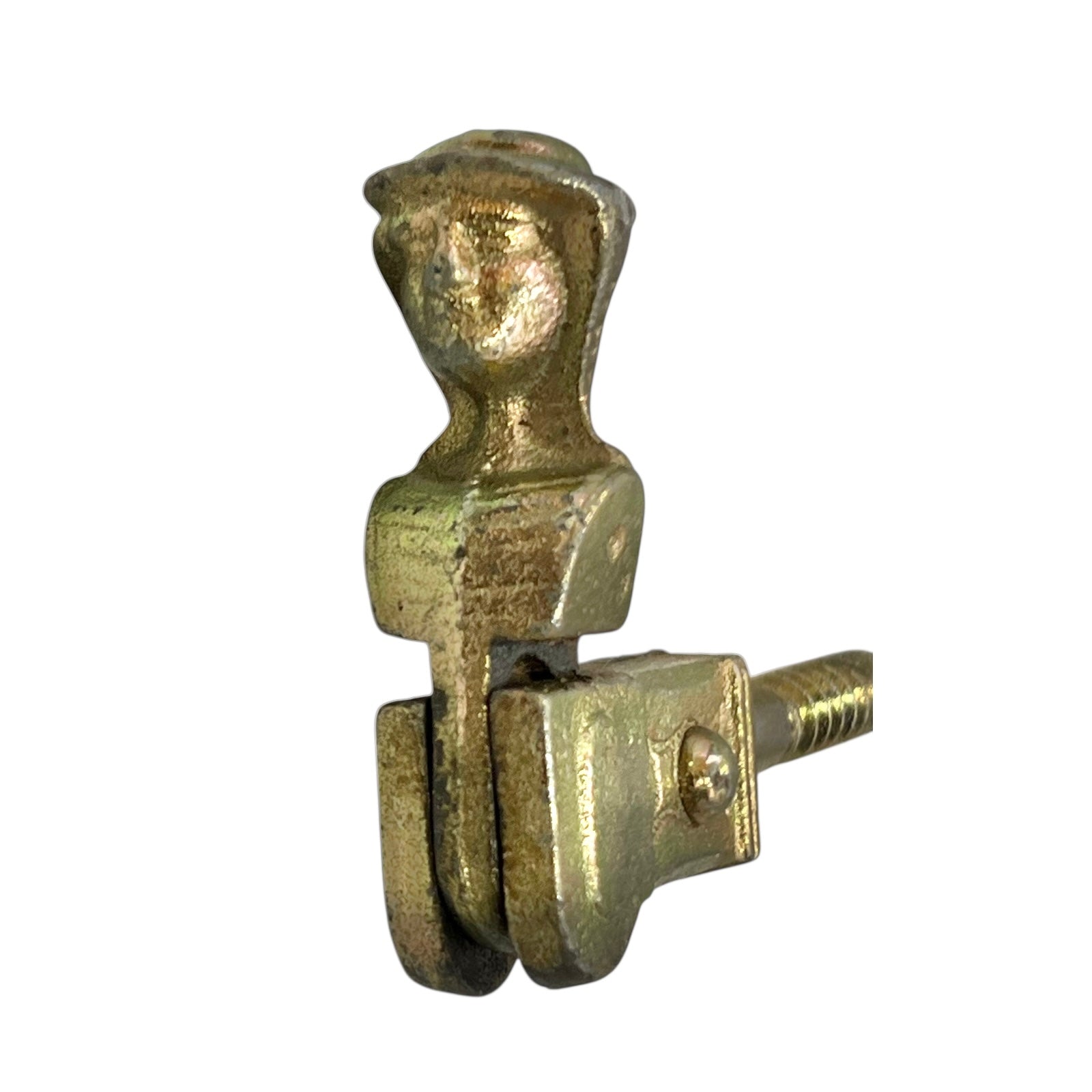 Close up of a French decorative shutter brackets on a white background