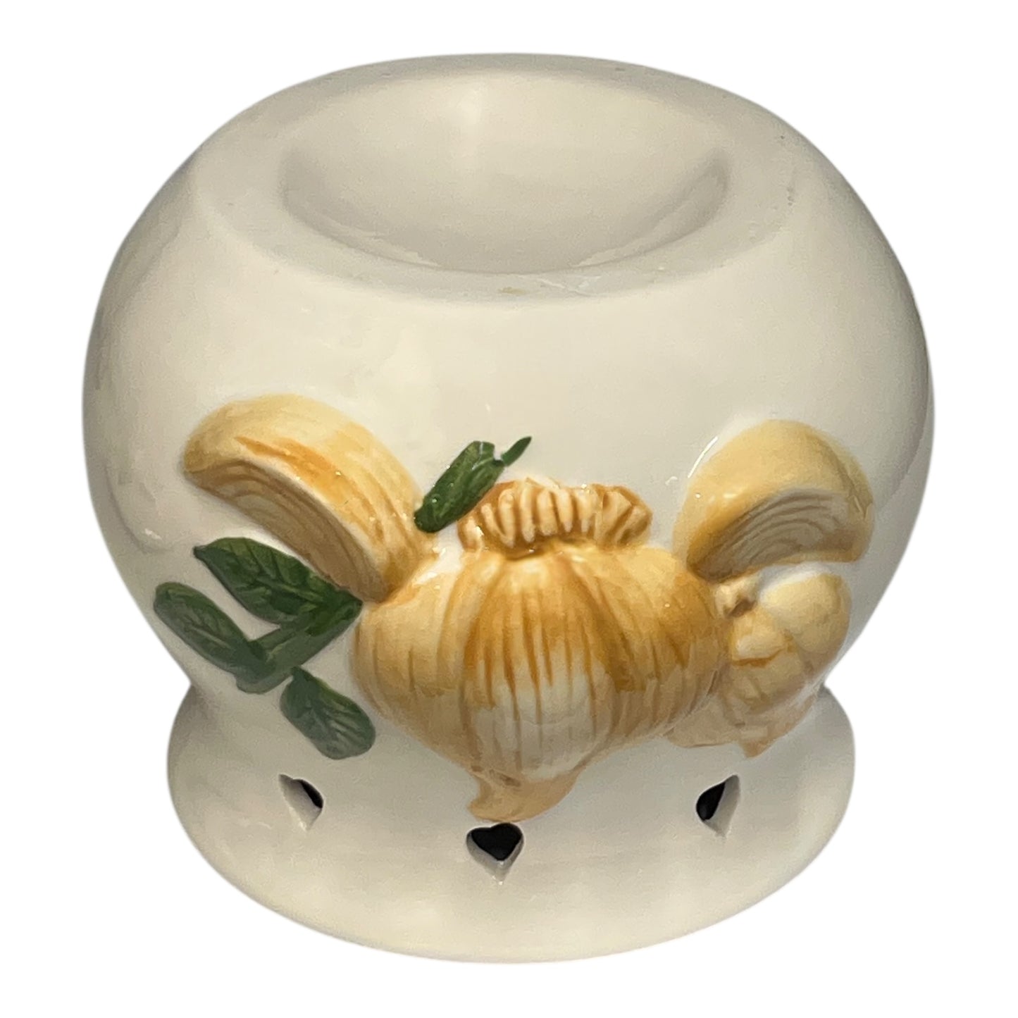 base view of French onion jar on a white background