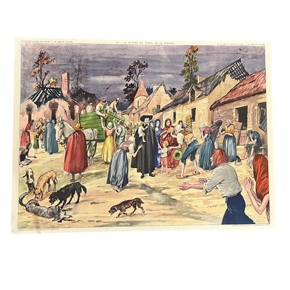 Vintage French Double-Sided School Poster – Siege of La Rochelle Teaching Aid