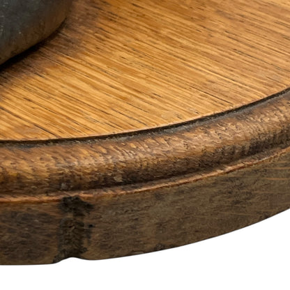 close up image of taxidermy stand base
