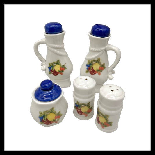 French shabby chic ceramic condiment cruet set for sale by All Things French Store
