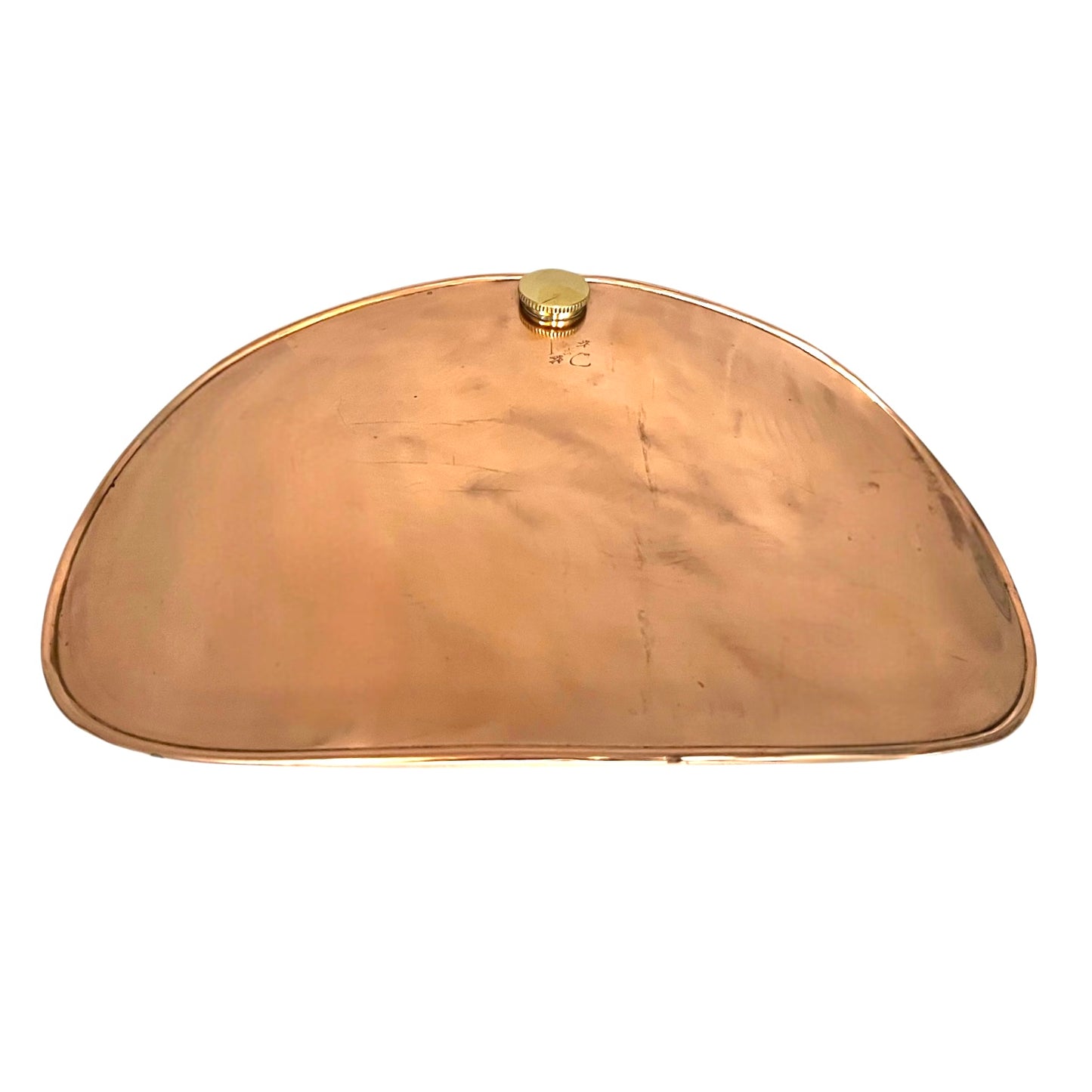 Antique Copper Curved Stomach Warmer or Back Warmer circa 1910 