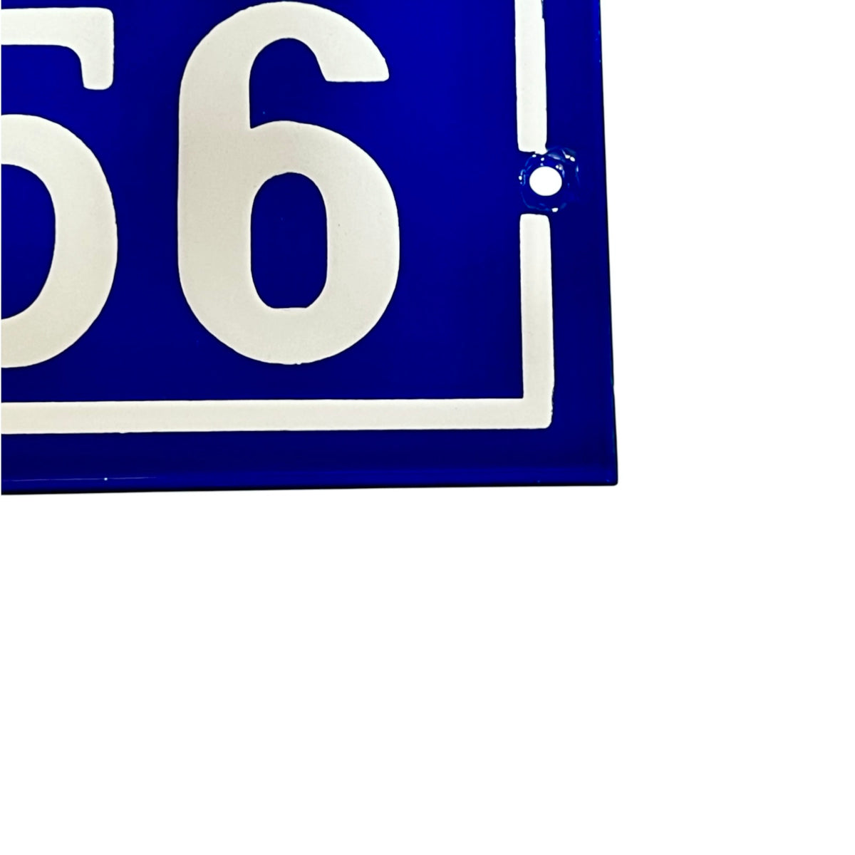Vintage French Enamel Door Number 56 - Blue and White House Number