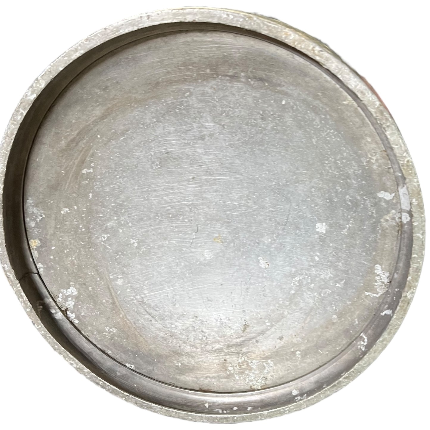 Close-up of a grey milk churn on a white background