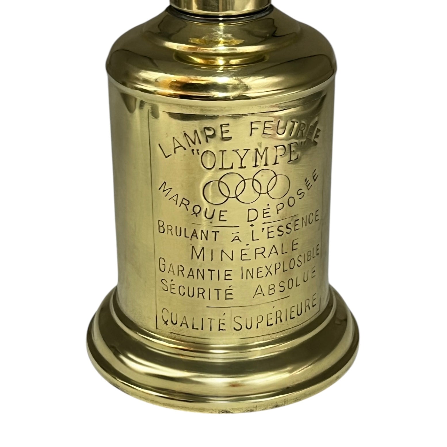 close up of brass oil lamp