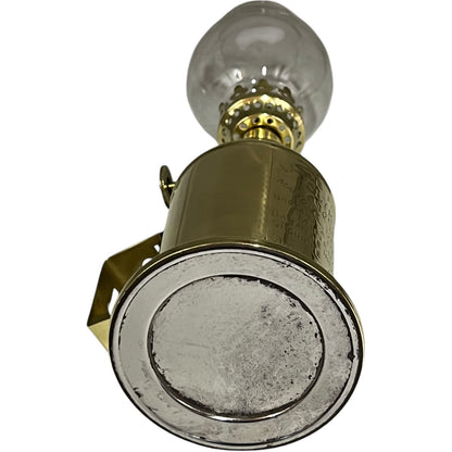 base view up of brass oil lamp