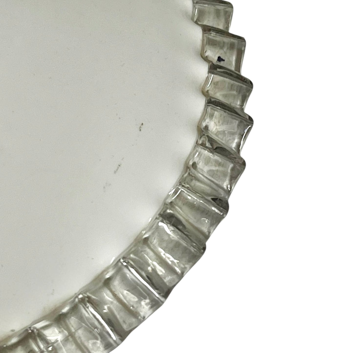 close up of a frilled clear edge glass lampshade