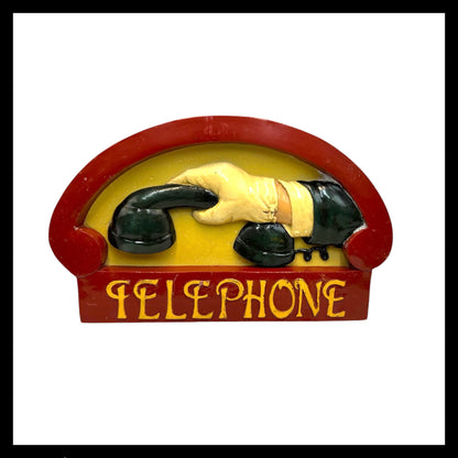 Vintage Country Corner Wooden Telephone Sign, Chunky Country Cottage Decor for sale by All Things French Store