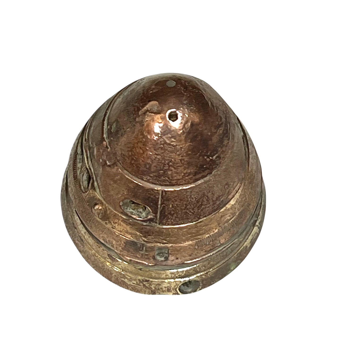 Close up of WW1 brass fuse on a white background