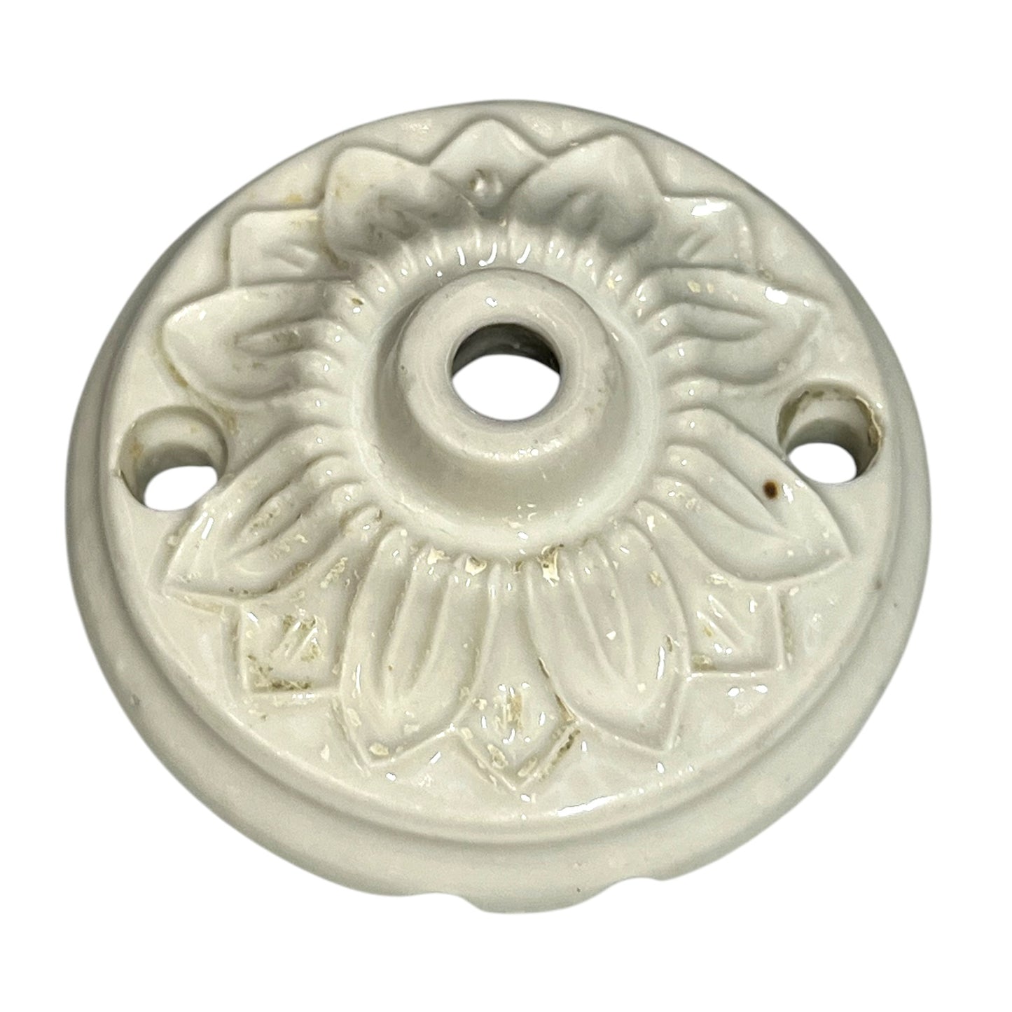 Vintage French Ceramic Ceiling Rose, Chandelier Ceiling Fitting