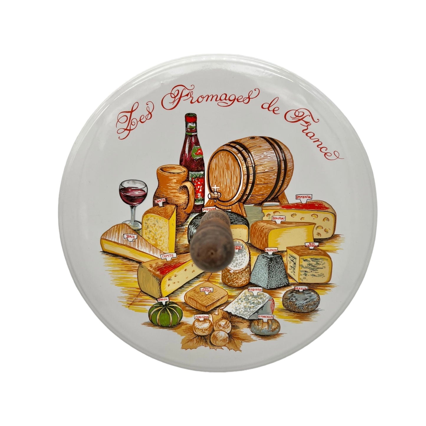 French vintage cheeseboard with a wooden handle