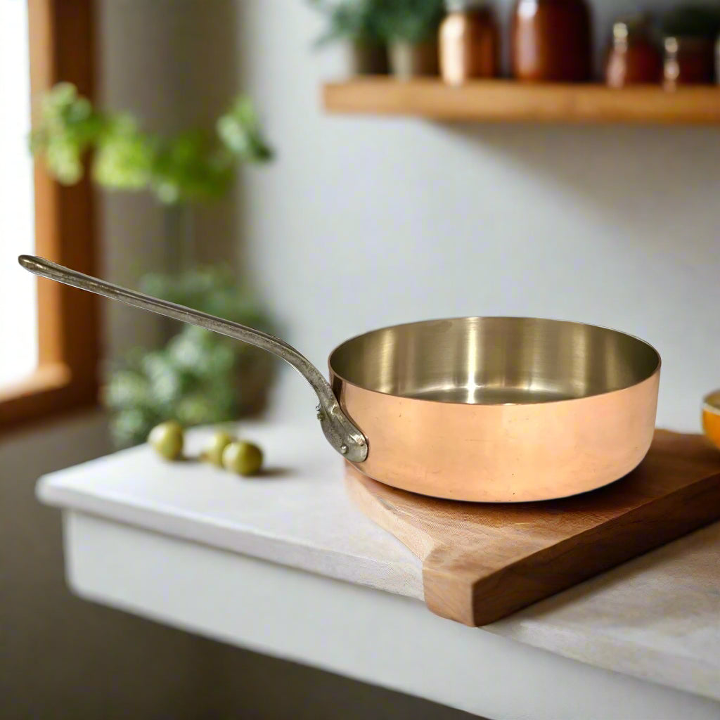 French Copper Frying Pan, 2.5mm Havard Copper Pot, Stainless Steel Lining