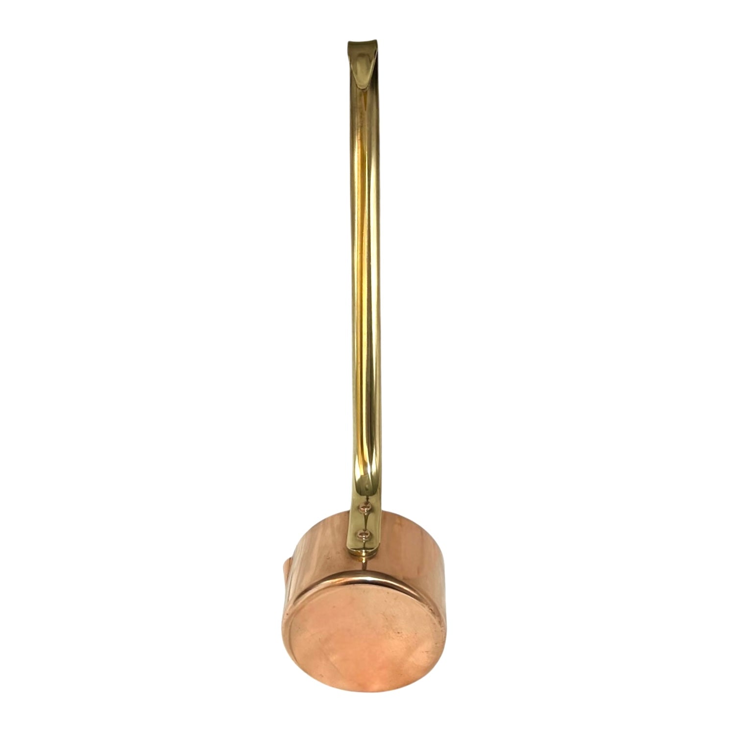 French copper ladle with a brass handle  on a white background