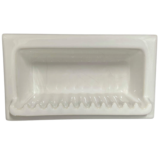 French Vintage Ceramic Soap Dish, Bathroom Inset Pot Wall Tile for sale from All Things French Store