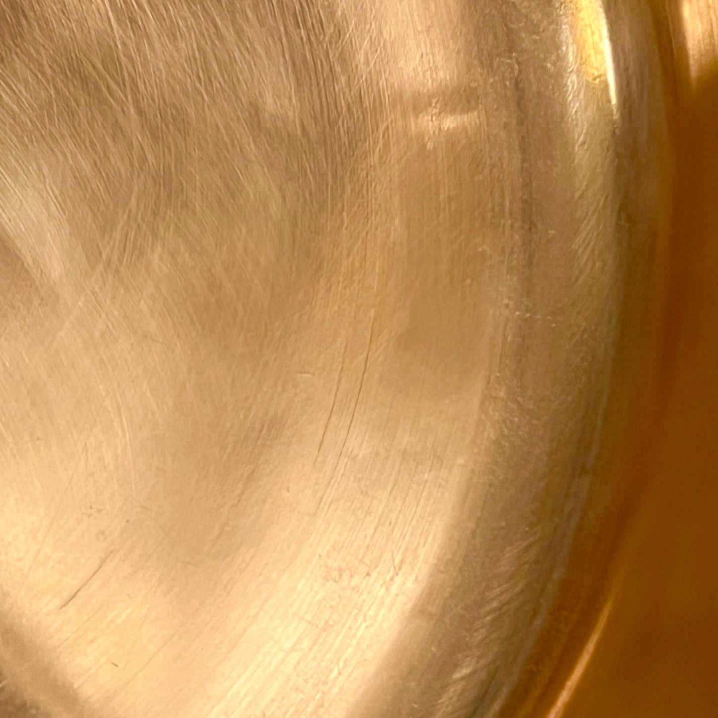 Close up of inside a copper basin 
