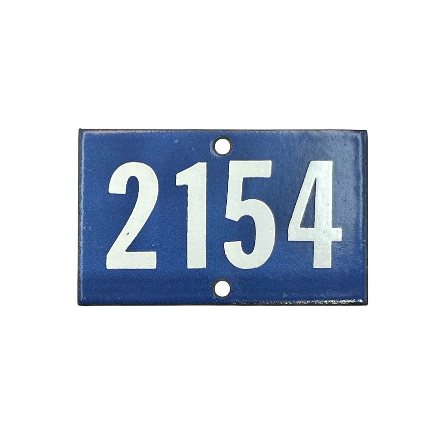 Vintage French Blue Enamel Door Number or Gatepost Number 2154