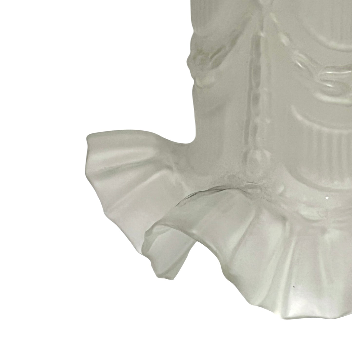 Vintage French Frosted Glass Tulip Lampshade with Brass Gallery