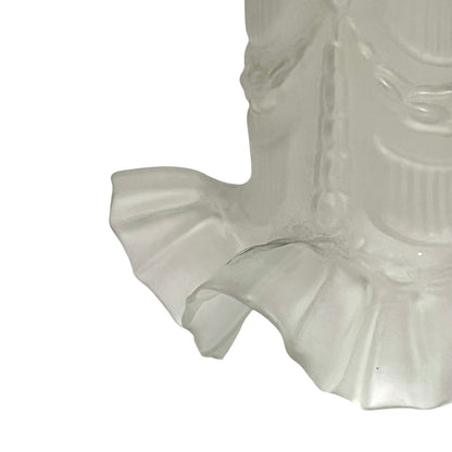 Vintage French Frosted Glass Tulip Lampshade with Brass Gallery